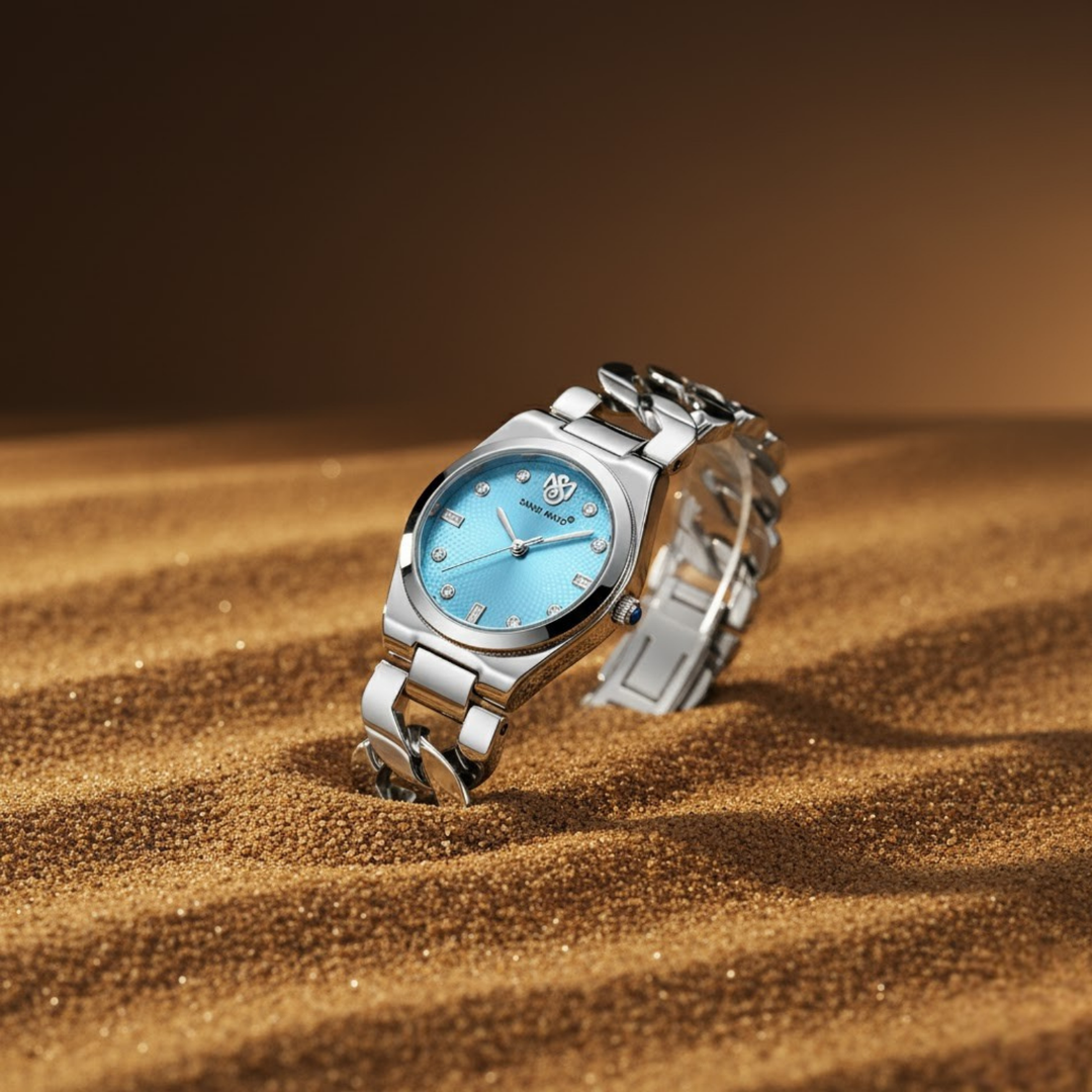 Sansi Mayo LIORA Bracelet Style Watch — Sky Blue Dial, Silver Edition