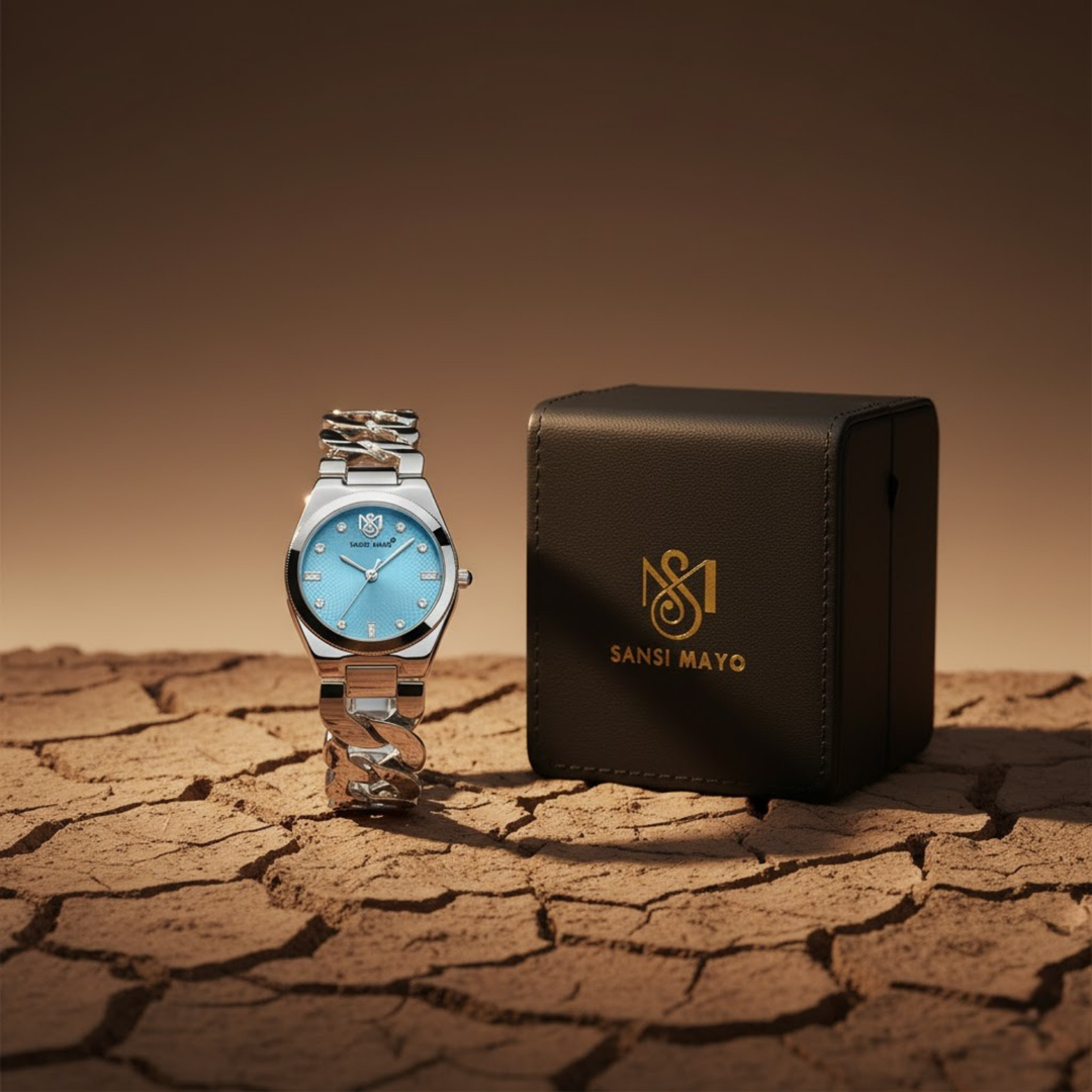 Sansi Mayo LIORA Bracelet Style Watch — Sky Blue Dial, Silver Edition