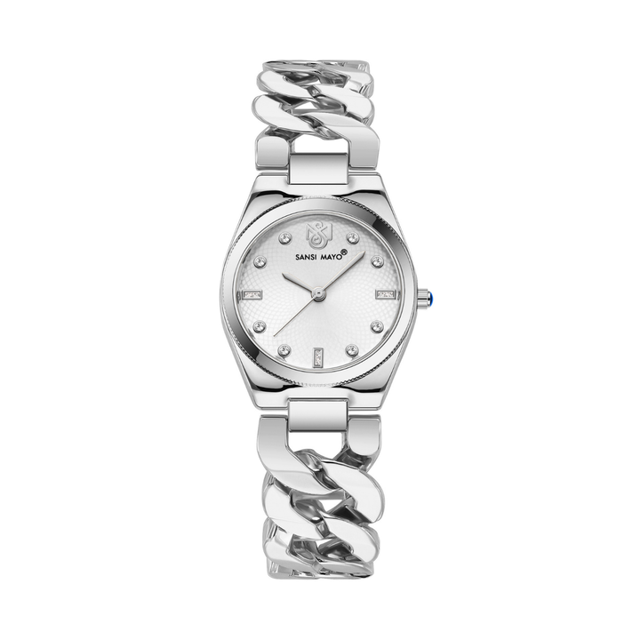 Liora White Dial Bracelet Style Watch — Silver Edition