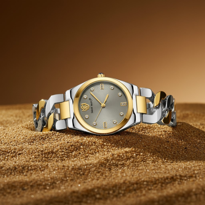Sansi Mayo Liora Bracelet Style Watch — Grey Dial, Two Tone Silver Gold