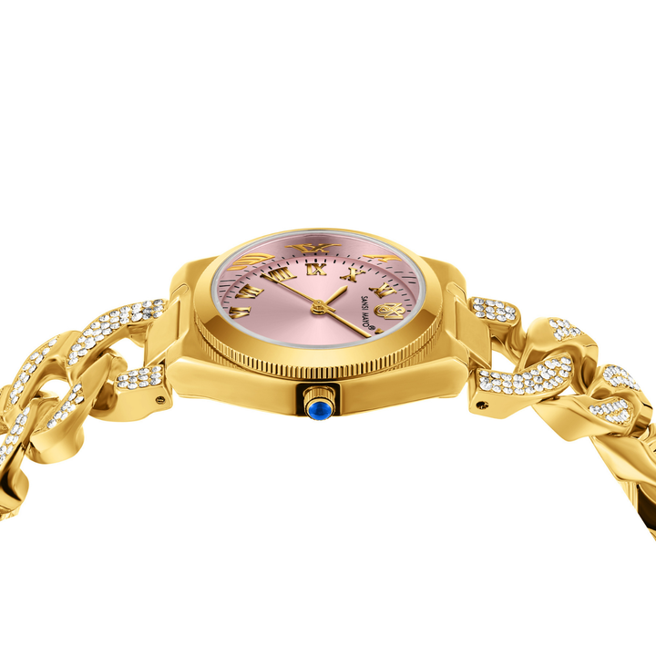 Sansi Mayo ELORA Egyptian Stone Bracelet Style Watch — Light Pink Dial, Gold Edition