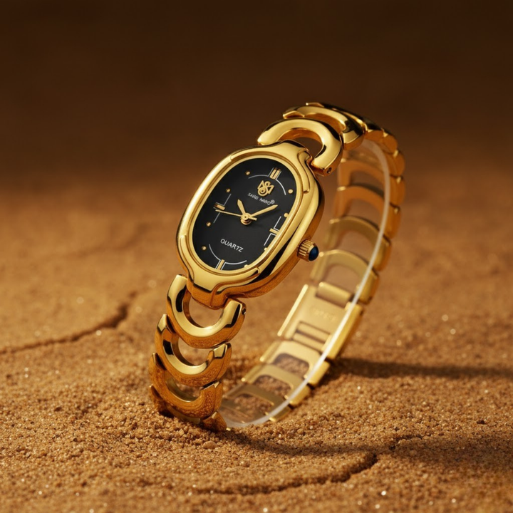 Sansi Mayo VETRA Black Dial Gold Stainless Steel Women’s Watch