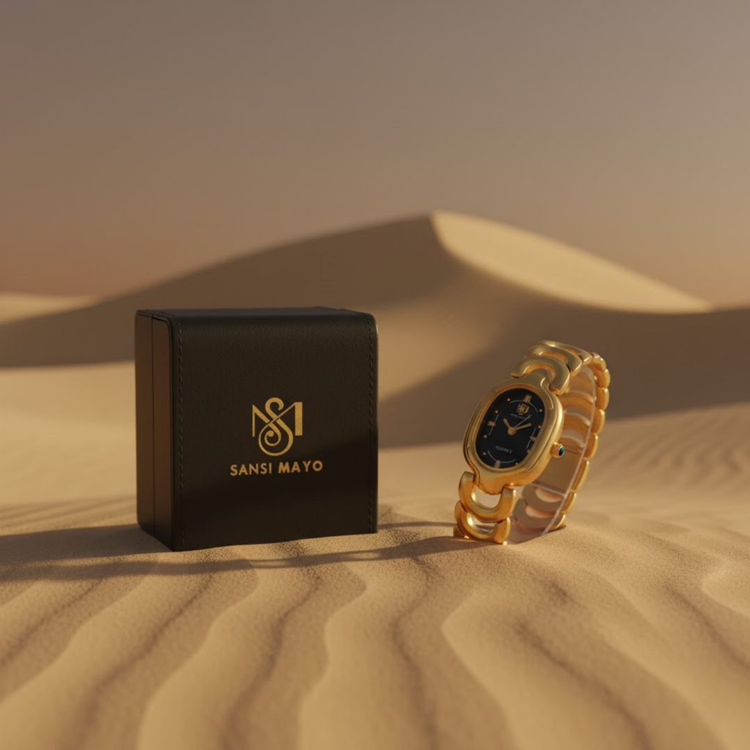 Sansi Mayo VETRA Black Dial Gold Stainless Steel Women’s Watch