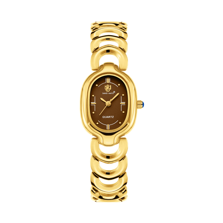 Sansi Mayo VETRA Brown Dial Gold Stainless Steel Women’s Watch