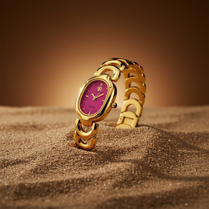 Sansi Mayo VETRA Dark Pink Dial Gold Stainless Steel Women’s Watch