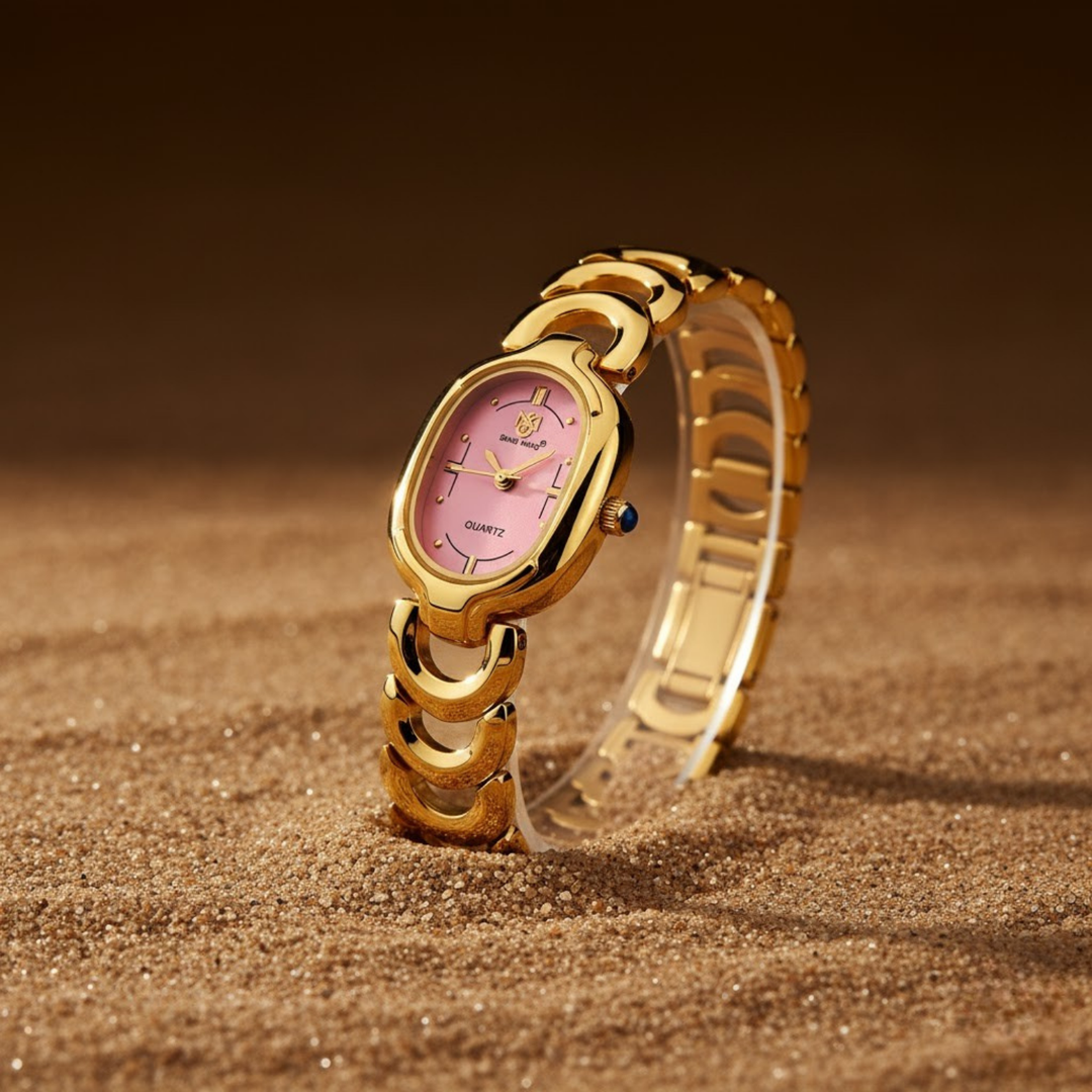 Sansi Mayo VETRA — Light Pink Dial & Gold Bracelet