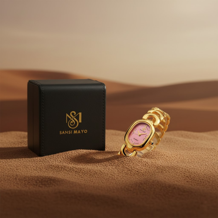 Sansi Mayo VETRA — Light Pink Dial & Gold Bracelet