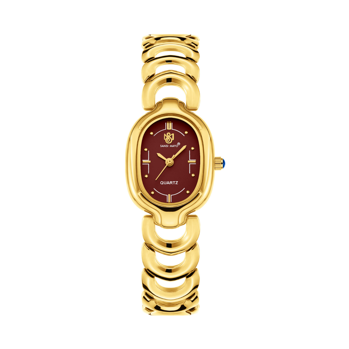 Sansi Mayo VETRA — Maroon Dial & Gold Bracelet