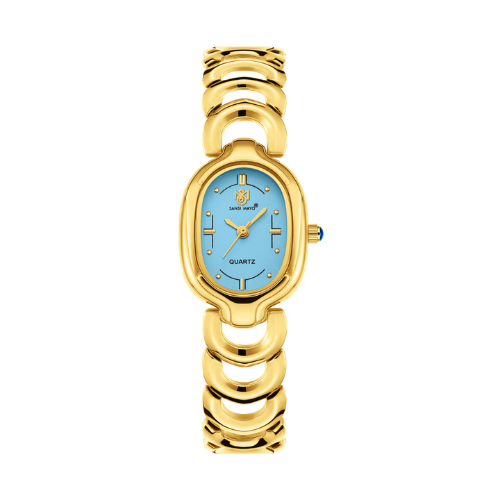 Sansi Mayo VETRA — Sky Blue Dial & Gold Bracelet