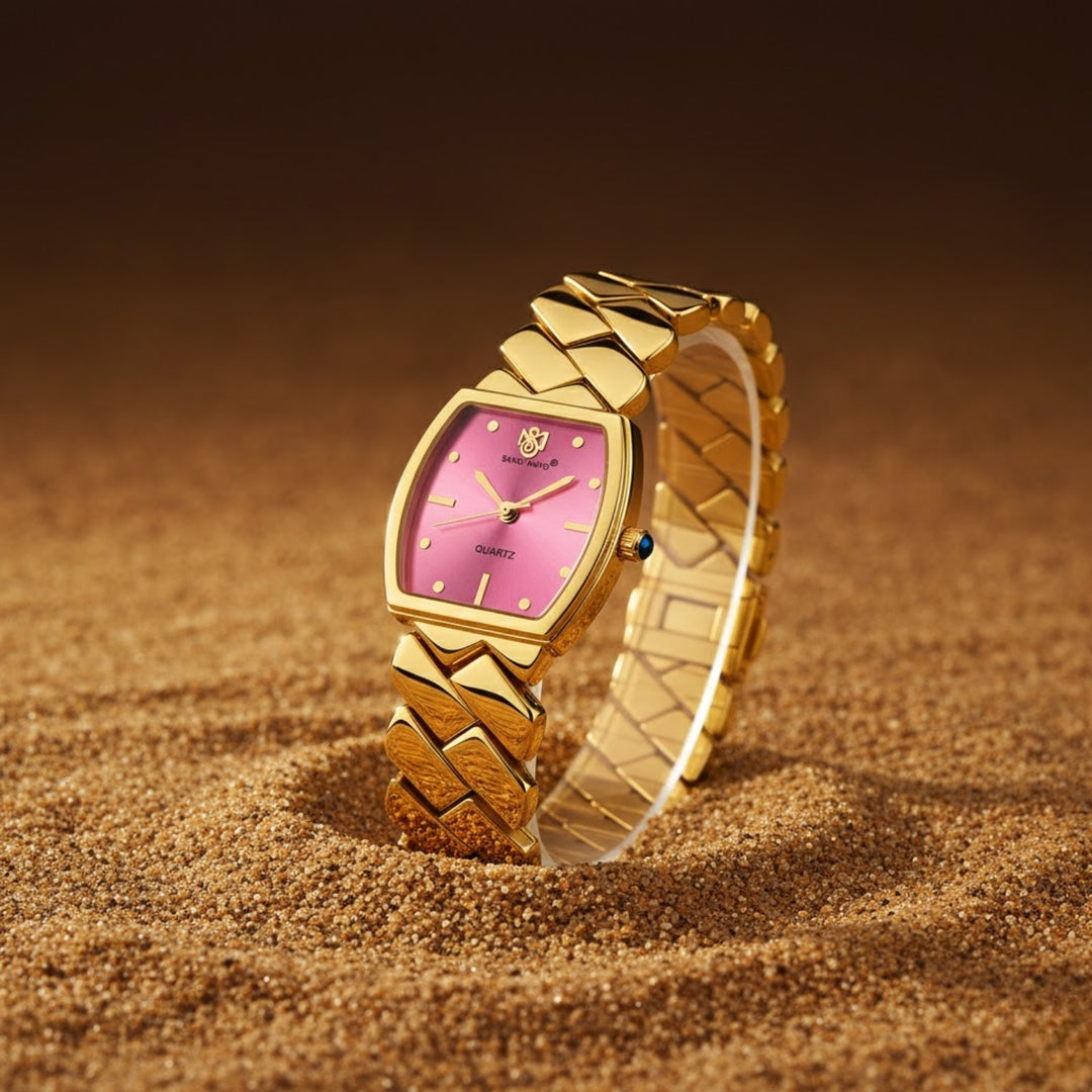 Sansi Mayo NIXIE Gold Dark Pink Dial Watch