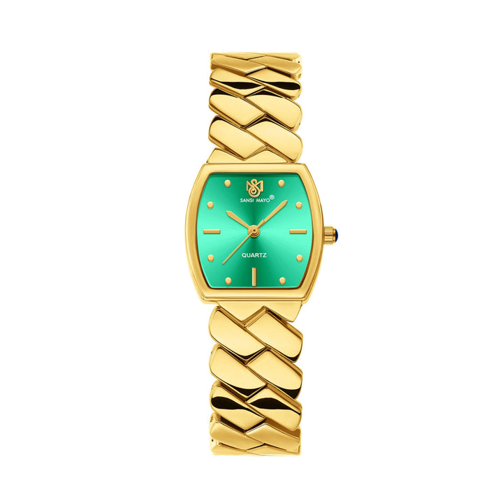 Sansi Mayo NIXIE Square Green Dial Women’s Watch — Gold Edition