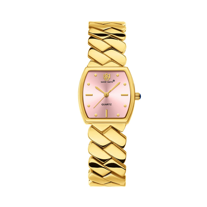 Sansi Mayo NIXIE Square Light Pink Dial Women’s Watch — Gold Edition