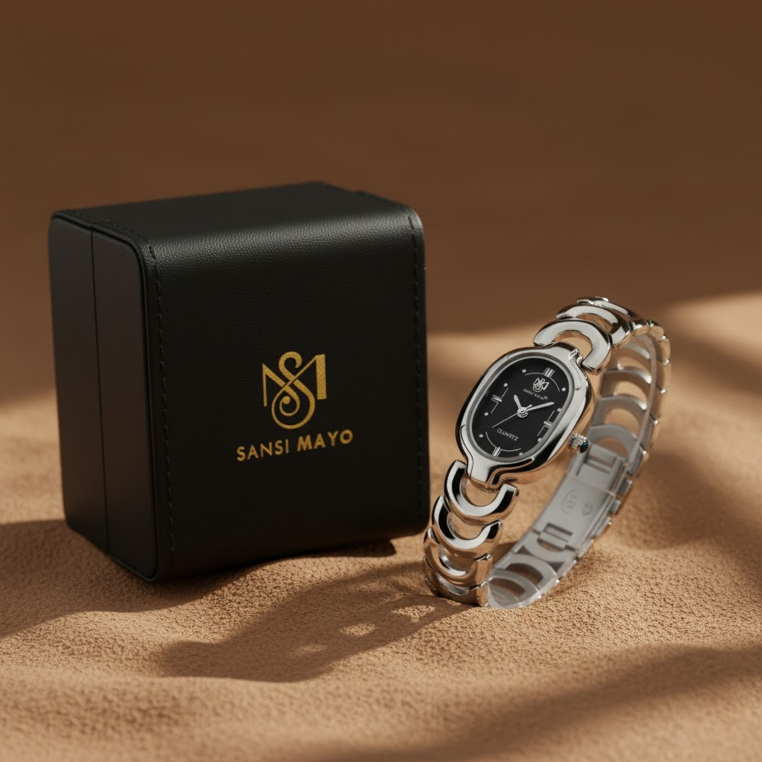 Sansi Mayo VETRA — Black Dial & Silver Bracelet