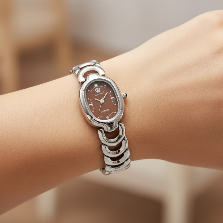 Sansi Mayo VETRA — Maroon Dial & Silver Bracelet