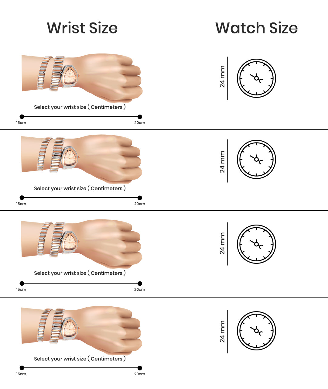 Snake Regal Rose Gold Steel Analog