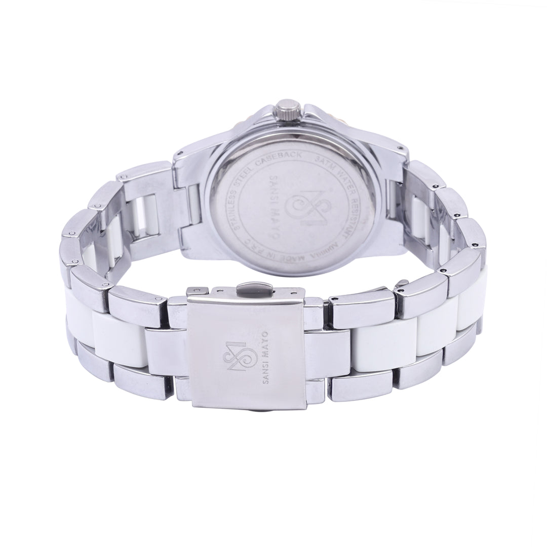 Tini Round Two Tone Silver Elegance Wrist Watch