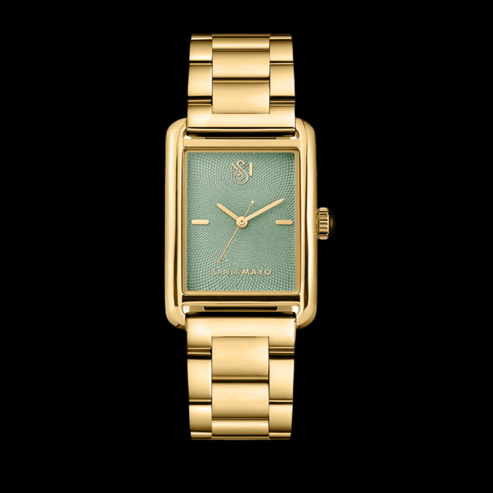 SANSI MAYO Women's Gold Stainless Steel Watch - Green Dial | 10mm | Quartz