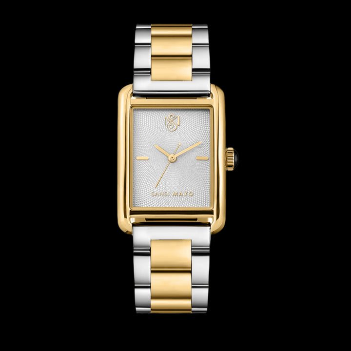 SANSI MAYO Women's Gold Stainless Steel Watch | Grey Dial | 10mm | Quartz | Dual Tone