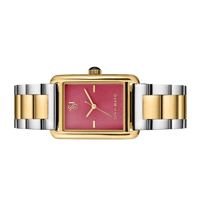 SANSI MAYO Women's Gold Stainless Steel Watch | Magenta Dial | 10mm | Quartz | Dual Tone