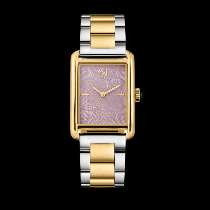SANSI MAYO Women's Gold Stainless Steel Watch | Purple Dial | 10mm | Quartz | Dual Tone