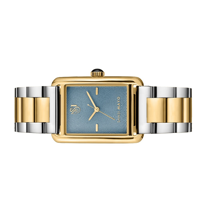SANSI MAYO Women's Gold Stainless Steel Watch | Turquoise Dial | 10mm | Quartz | Dual Tone