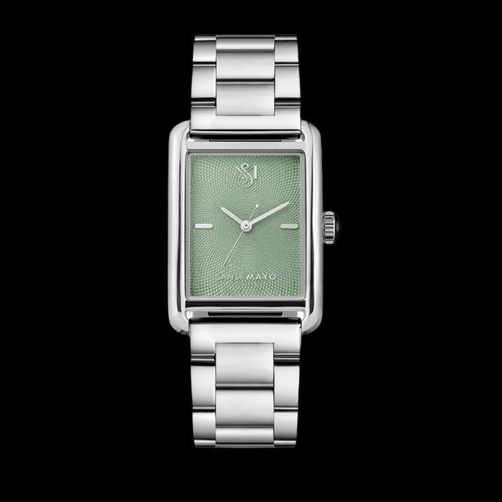 SANSI MAYO Women's Silver Stainless Steel Watch - Green Dial | 10mm | Quartz
