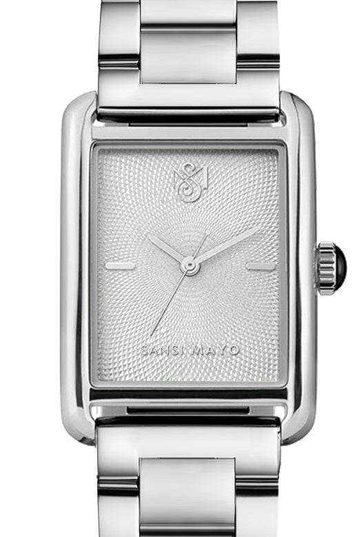 SANSI MAYO Women's Silver Stainless Steel Watch - Grey Dial | 10mm | Quartz