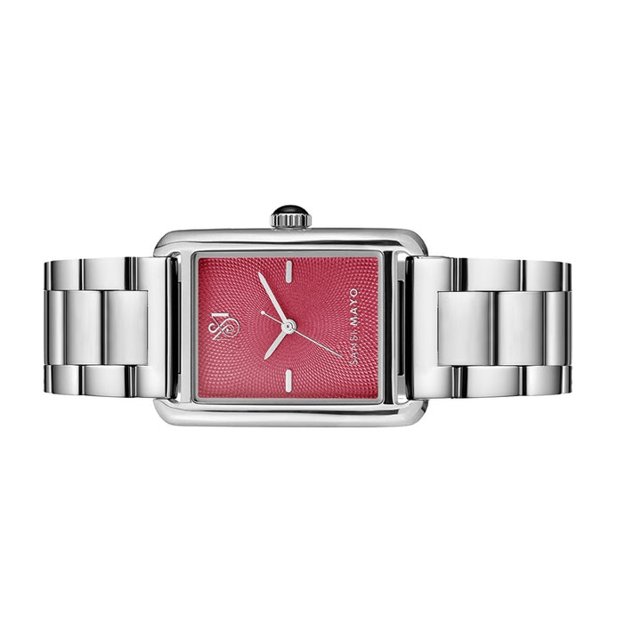 SANSI MAYO Women's Silver Stainless Steel Watch - Magenta Dial | 10mm | Quartz