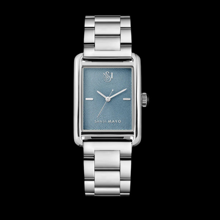 SANSI MAYO Women's Silver Stainless Steel Watch - Turquoise Dial | 10mm | Quartz