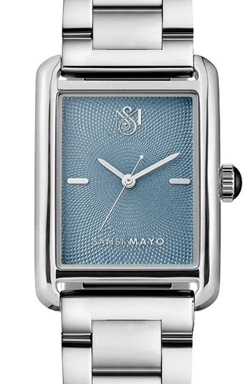 SANSI MAYO Women's Silver Stainless Steel Watch - Turquoise Dial | 10mm | Quartz