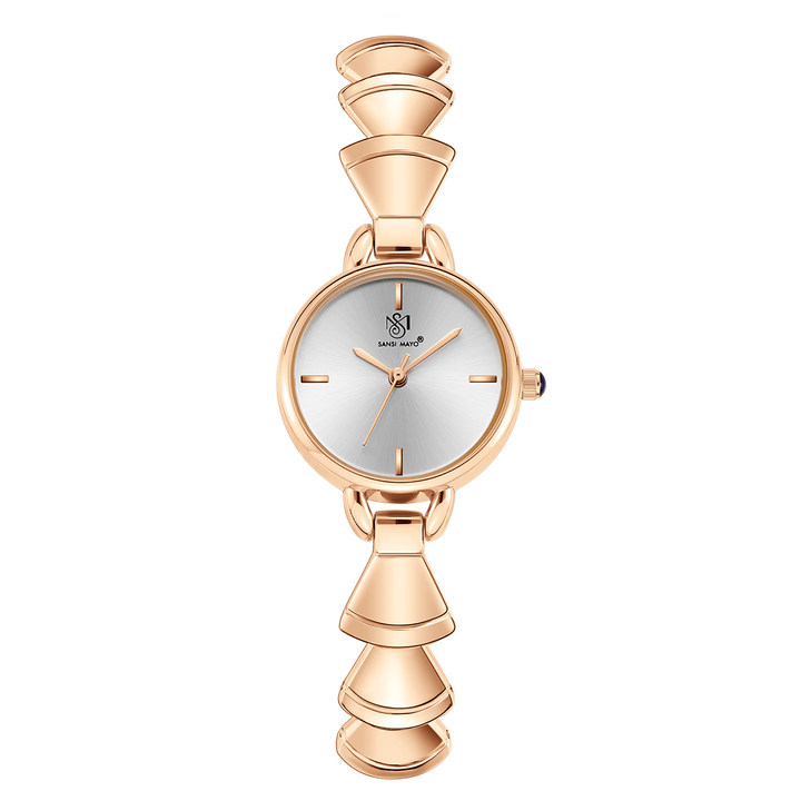 Sansi Mayo Flare Watch — Bell Band Edition (Rose Gold, Grey Dial)