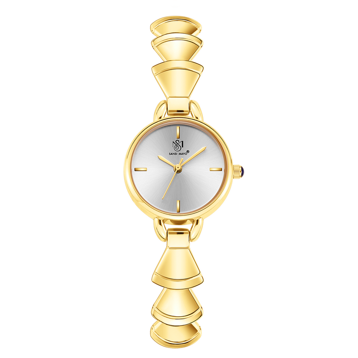 Sansi Mayo Flare Watch — Bell Band Edition (Gold, Grey Dial)