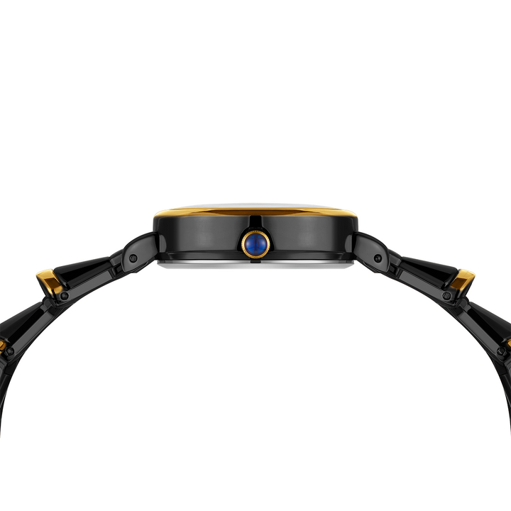 Sansi Mayo Flare Watch — Bell Band Edition (Two-Tone Black Gold, Grey Dial)