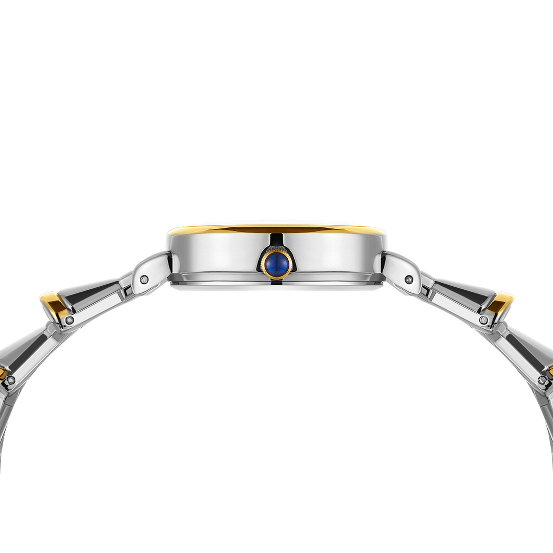 Sansi Mayo Flare Watch — Bell Band Edition (Two-Tone silver Gold, Black Dial)