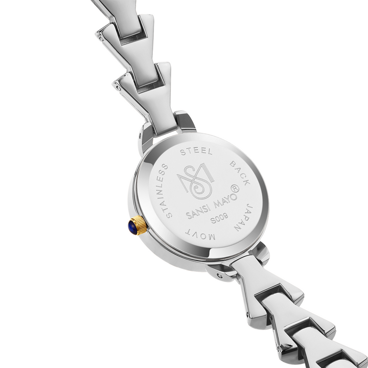 Sansi Mayo Flare Watch — Bell Band Edition (Two-Tone silver Gold, Black Dial)