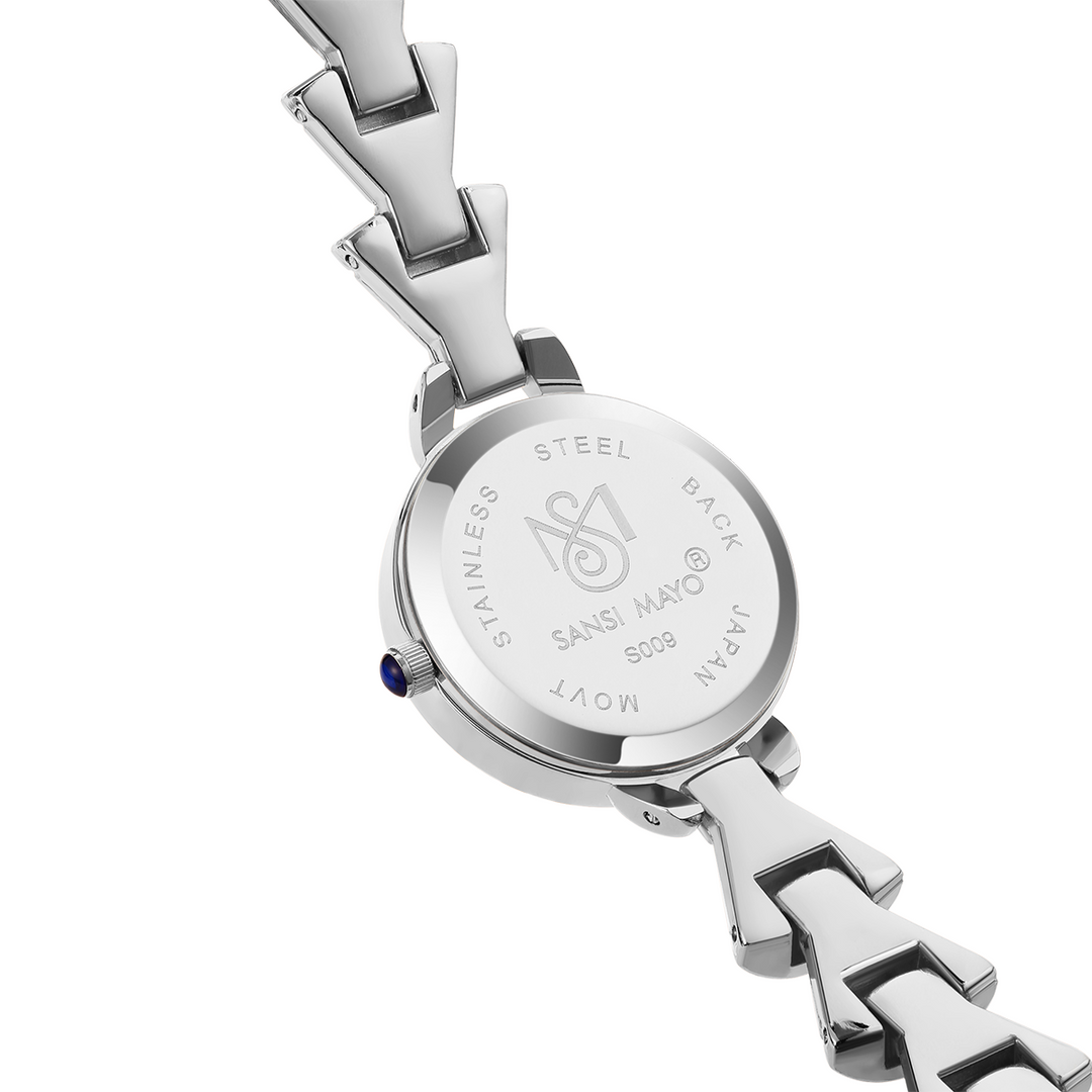 Sansi Mayo Flare Watch — Bell Band Edition (Two-Tone silver Gold, Grey Dial)