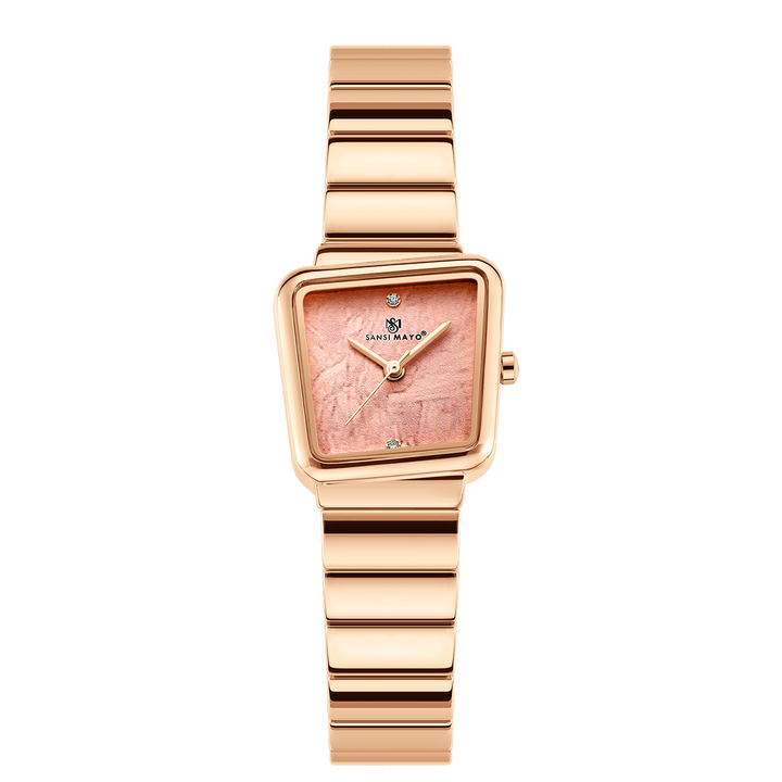 Sansi Mayo Lina Watch — Square Case Edition (Rose Gold, Rose Gold Dial)