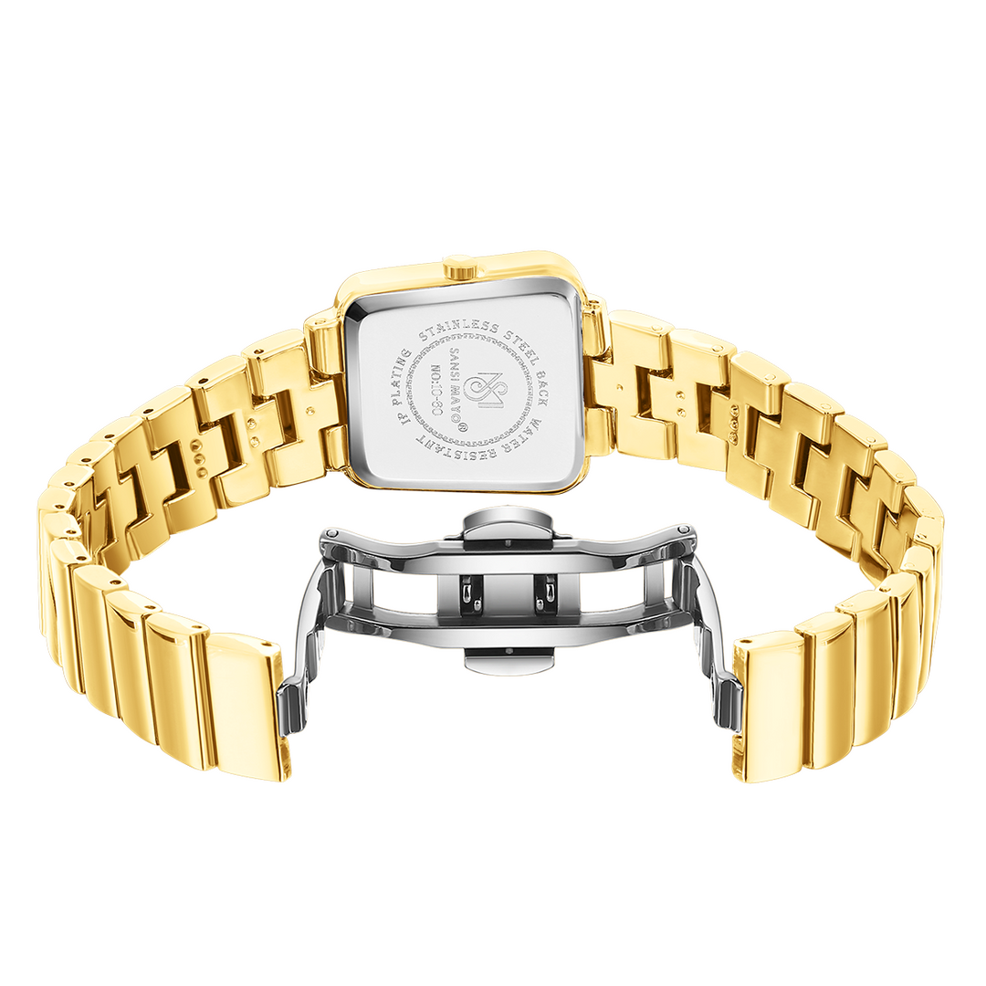 Sansi Mayo Lina Watch — Square Case Edition (Gold, Black Dial)