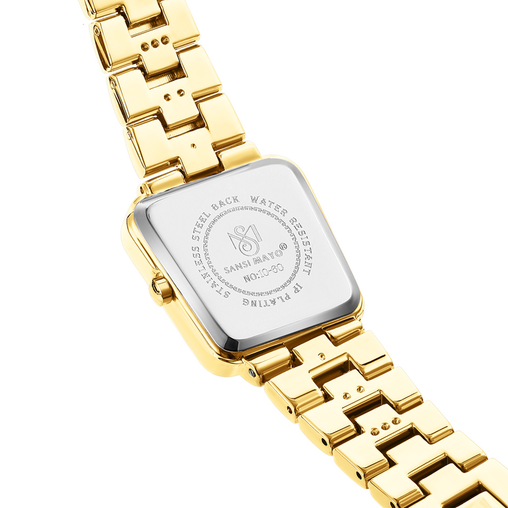 Sansi Mayo Lina Watch — Square Case Edition (Gold, Black Dial)