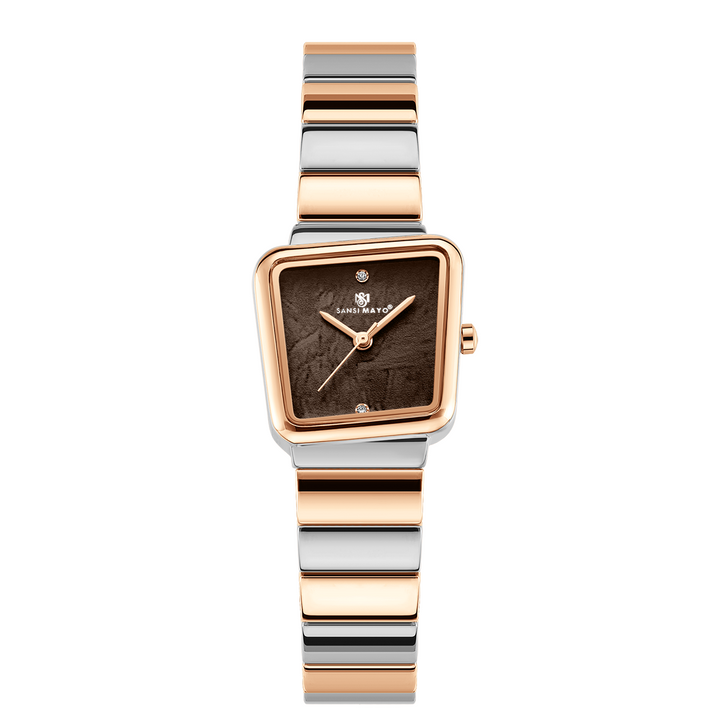 Sansi Mayo Lina Watch — silver Rose Gold Edition (Brown Dial)