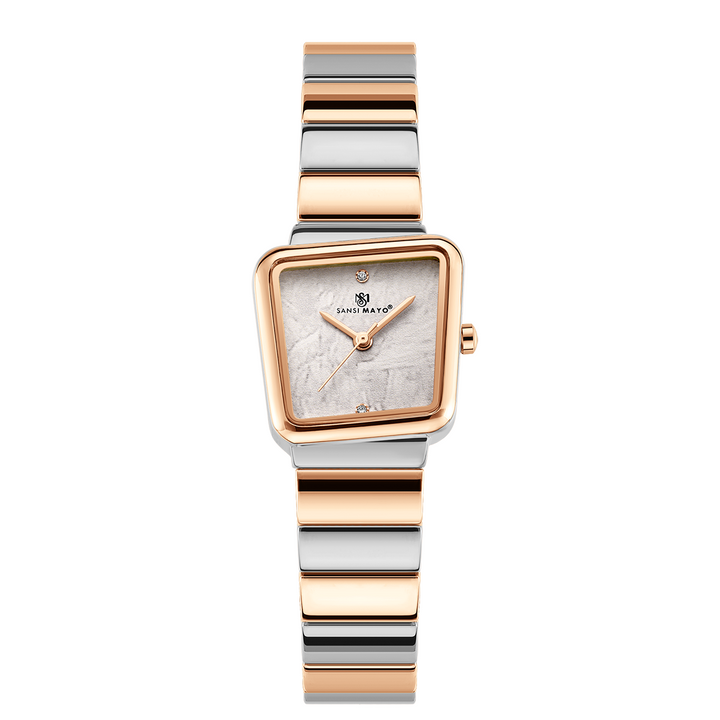 Sansi Mayo Lina Watch — silver Rose Gold Edition (White Dial)