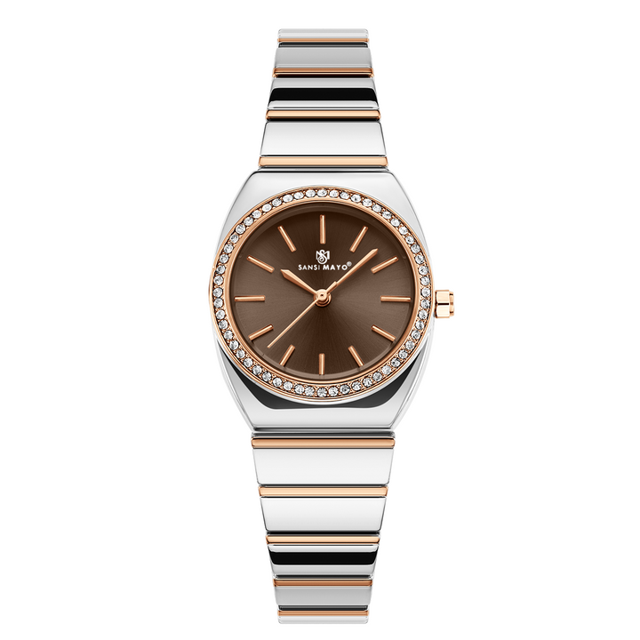 Sansi Mayo MIKA Brown Dial Two Tone silver Rose Gold Watch — Egyptian Stone Edition