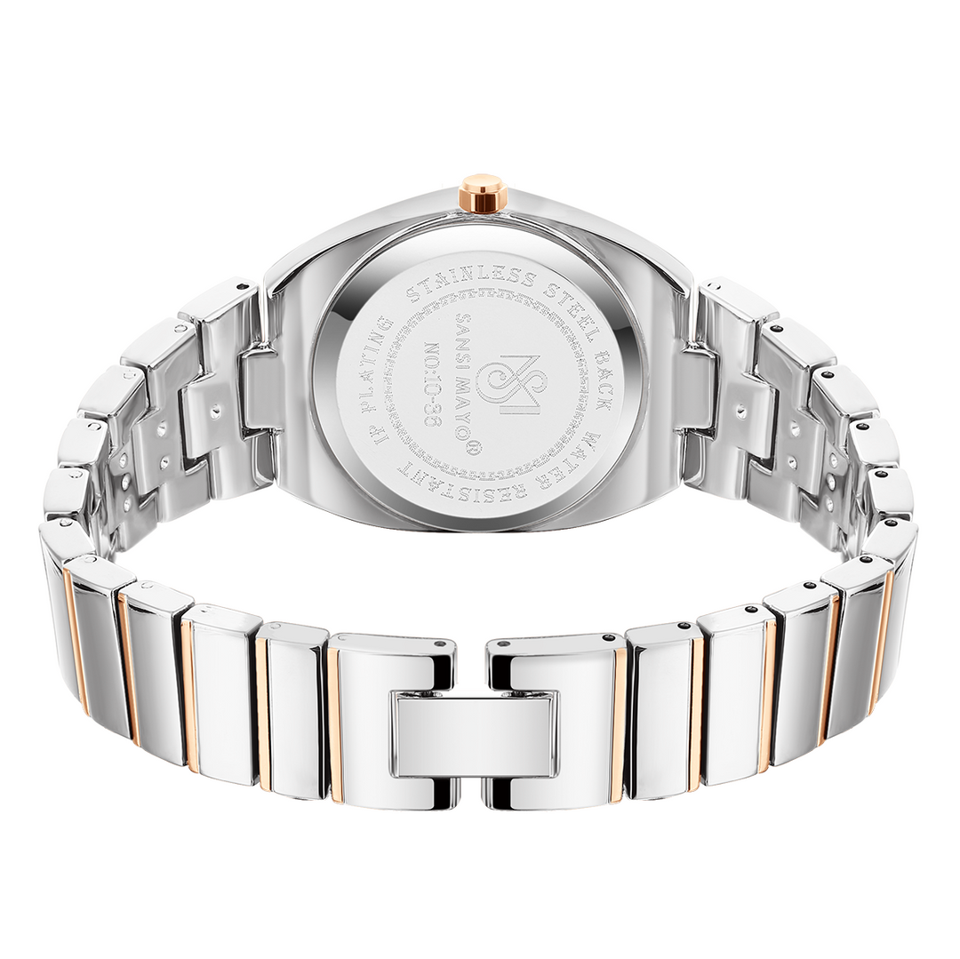Sansi Mayo MIKA White Dial Two Tone silver Rose Gold Watch — Egyptian Stone Edition