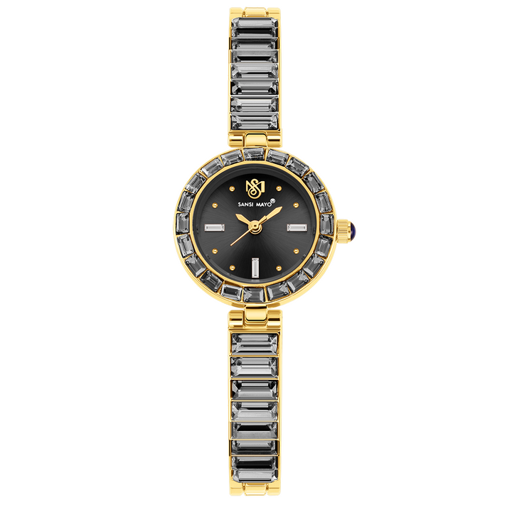 Sansi Mayo Infinity Watch — Egyptian Stone Edition (Black Dial, Gold)