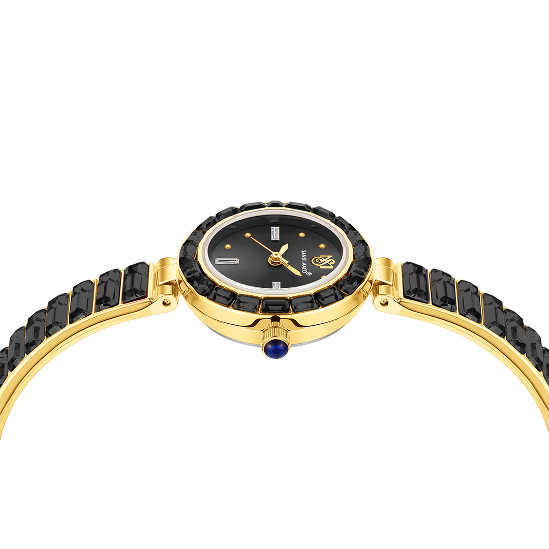 Sansi Mayo Infinity Watch — Egyptian Stone Edition (Black Dial, Gold)