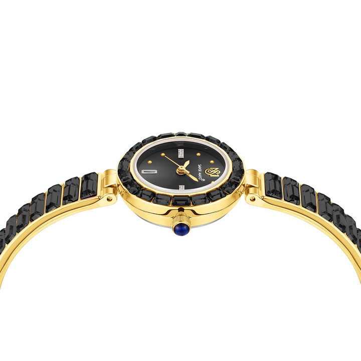 Sansi Mayo Infinity Watch — Egyptian Stone Edition (Black Dial, Gold)