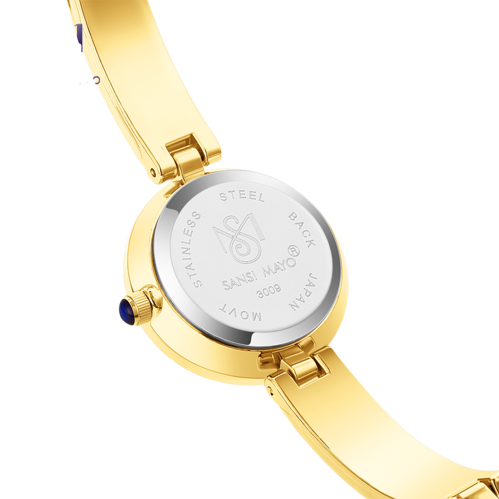 Sansi Mayo Infinity Watch — Egyptian Stone Edition (Black Dial, Gold)