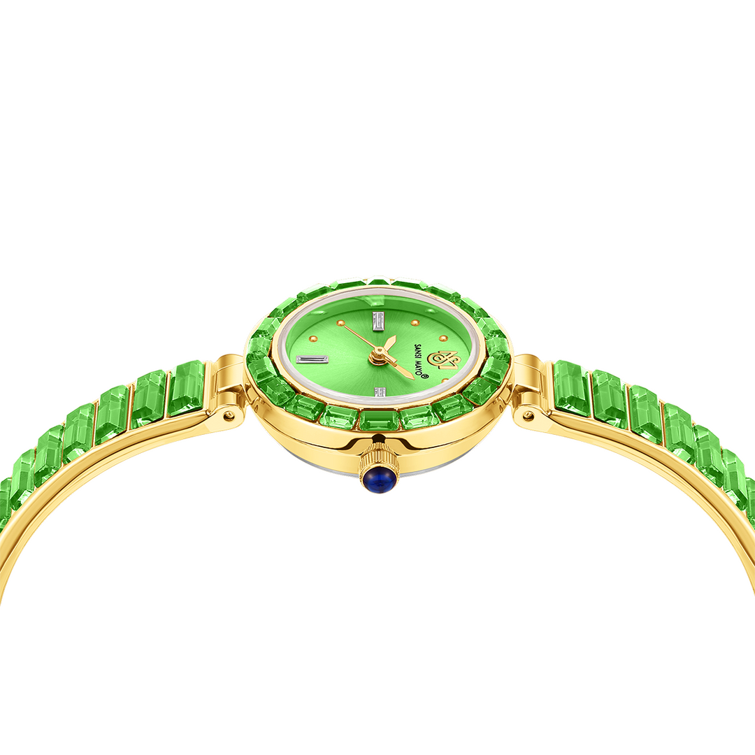 Sansi Mayo Infinity Watch — Egyptian Stone Edition (Green Dial, Gold)