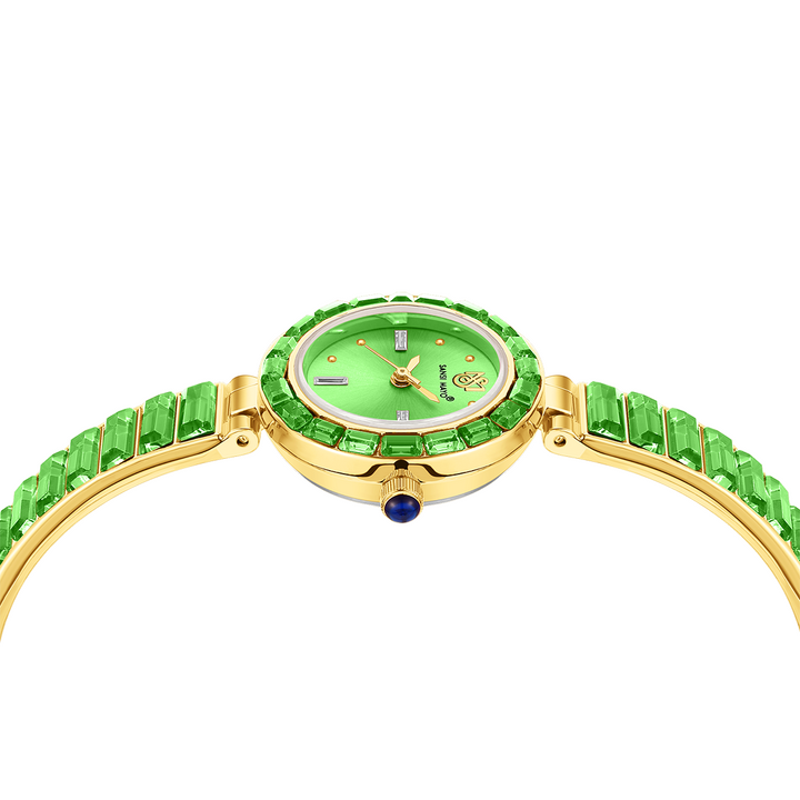 Sansi Mayo Infinity Watch — Egyptian Stone Edition (Green Dial, Gold)