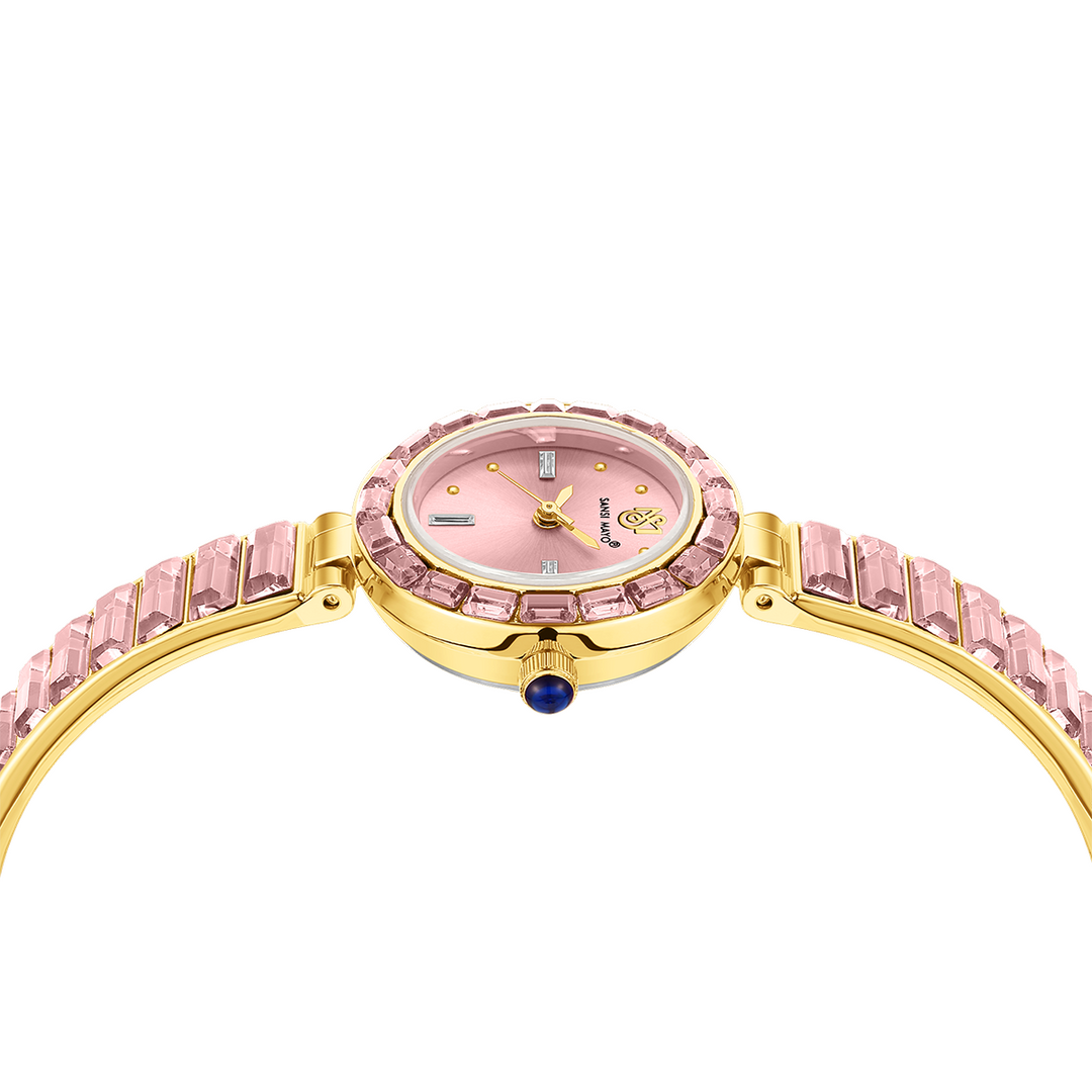 Sansi Mayo Infinity Watch — Egyptian Stone Edition (Pink Dial, Gold)